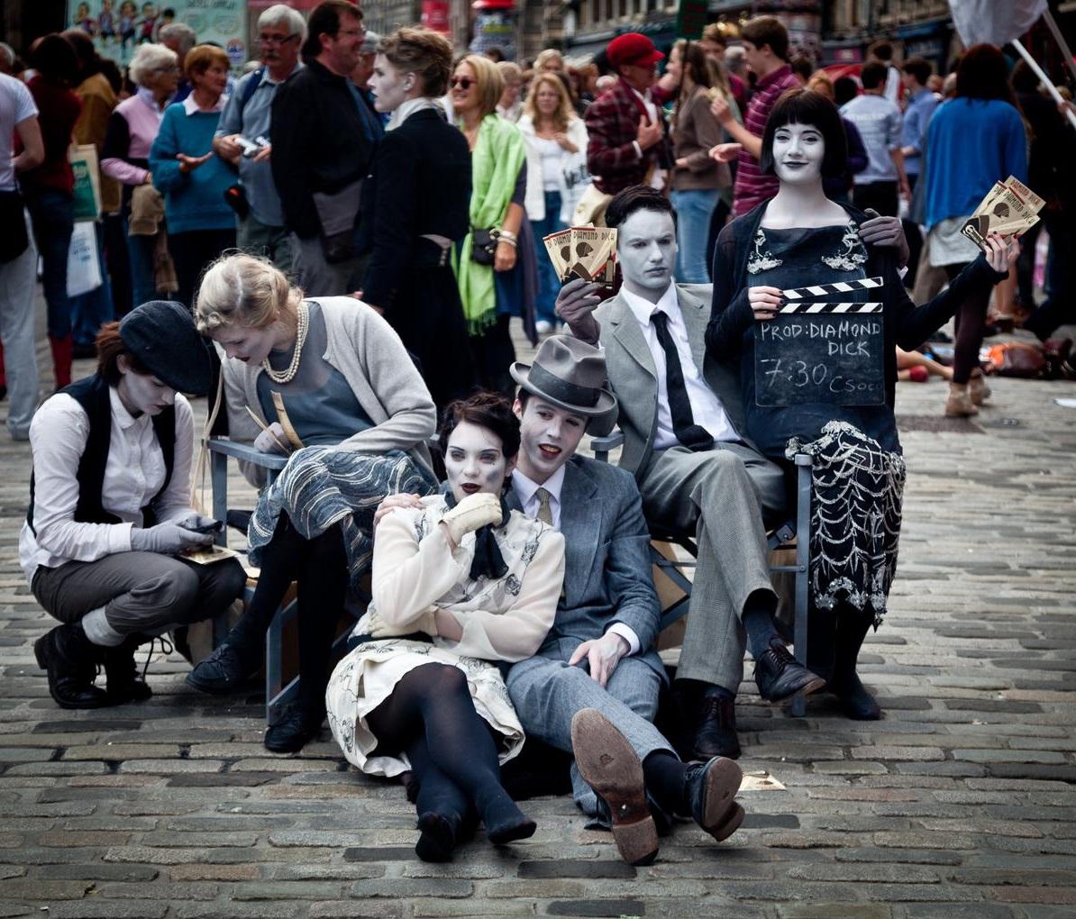 Street performers in Edinburgh.
