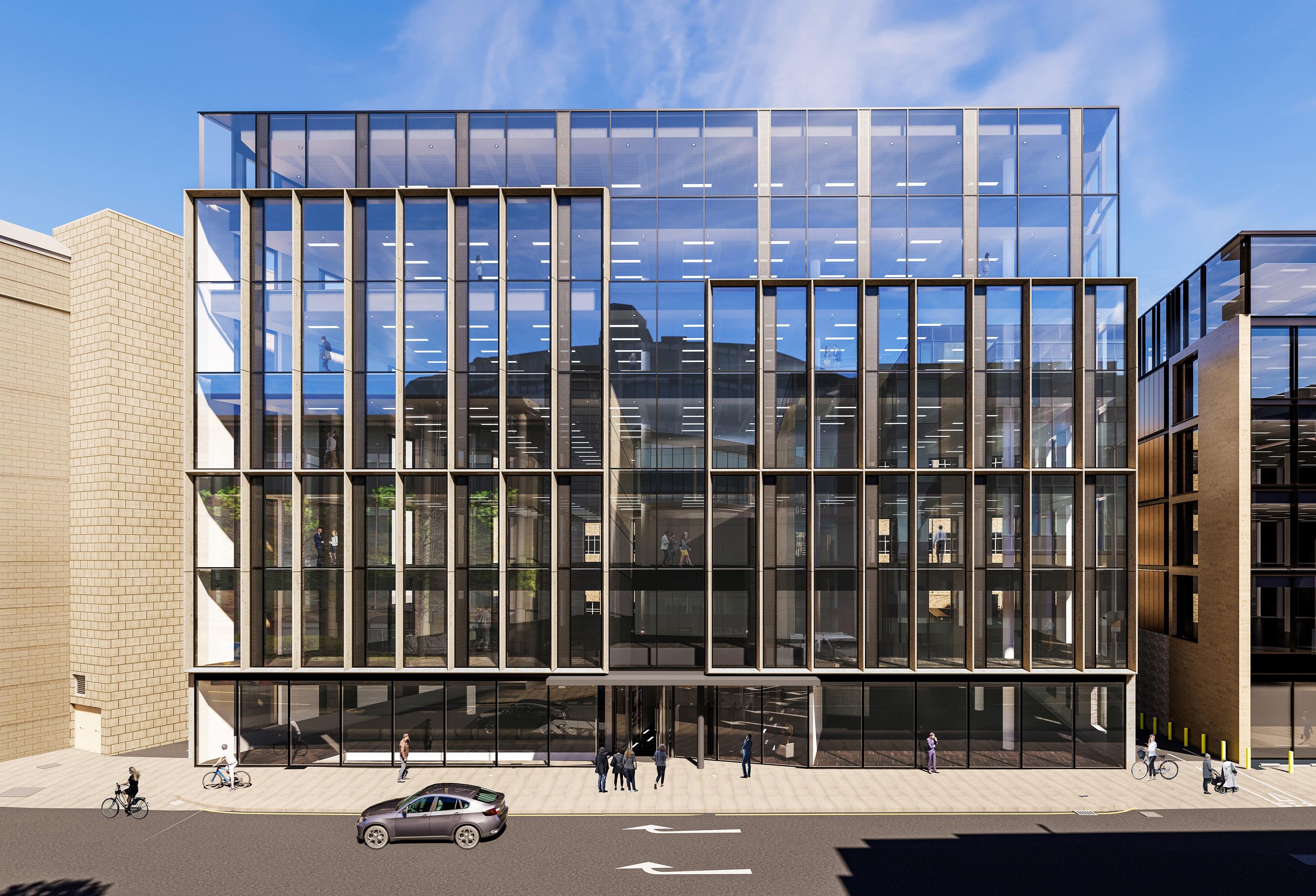 A CGI of an office building at 30 Semple Street, Edinburgh.