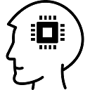An icon representing artificial intelligence.