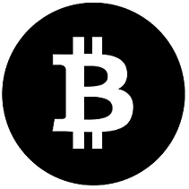 A graphic of the Bitcoin logo.