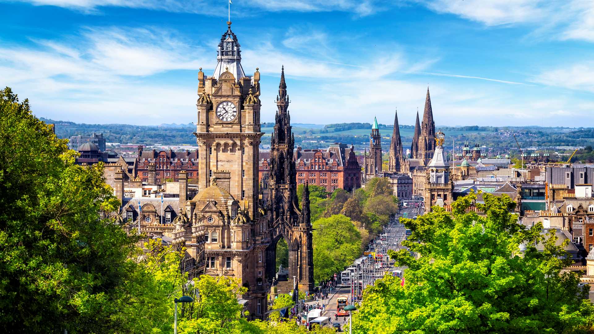 A photograph showing a vista of central Edinburgh.