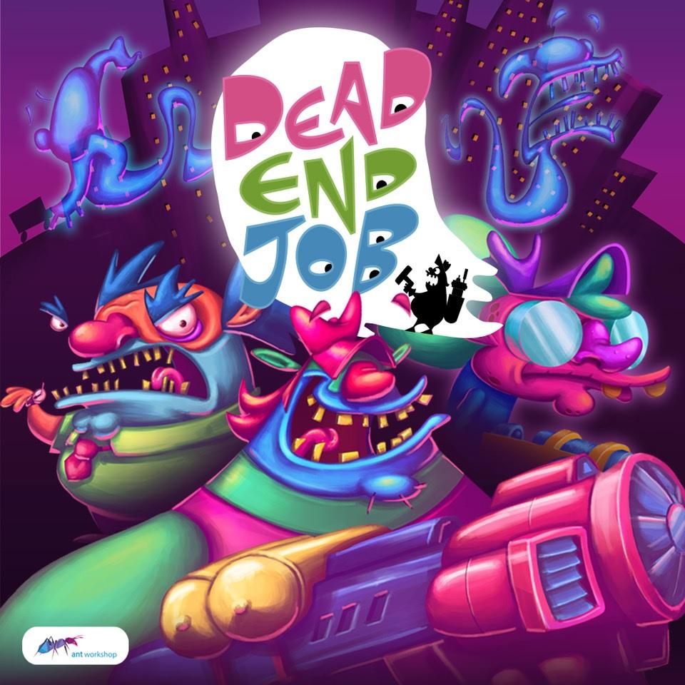 The cover of a video game, &quot;Dead End Job&quot;, featuring cartoon characters.