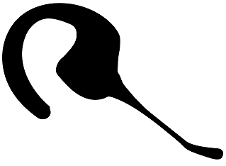 A graphic of a telephone headset.