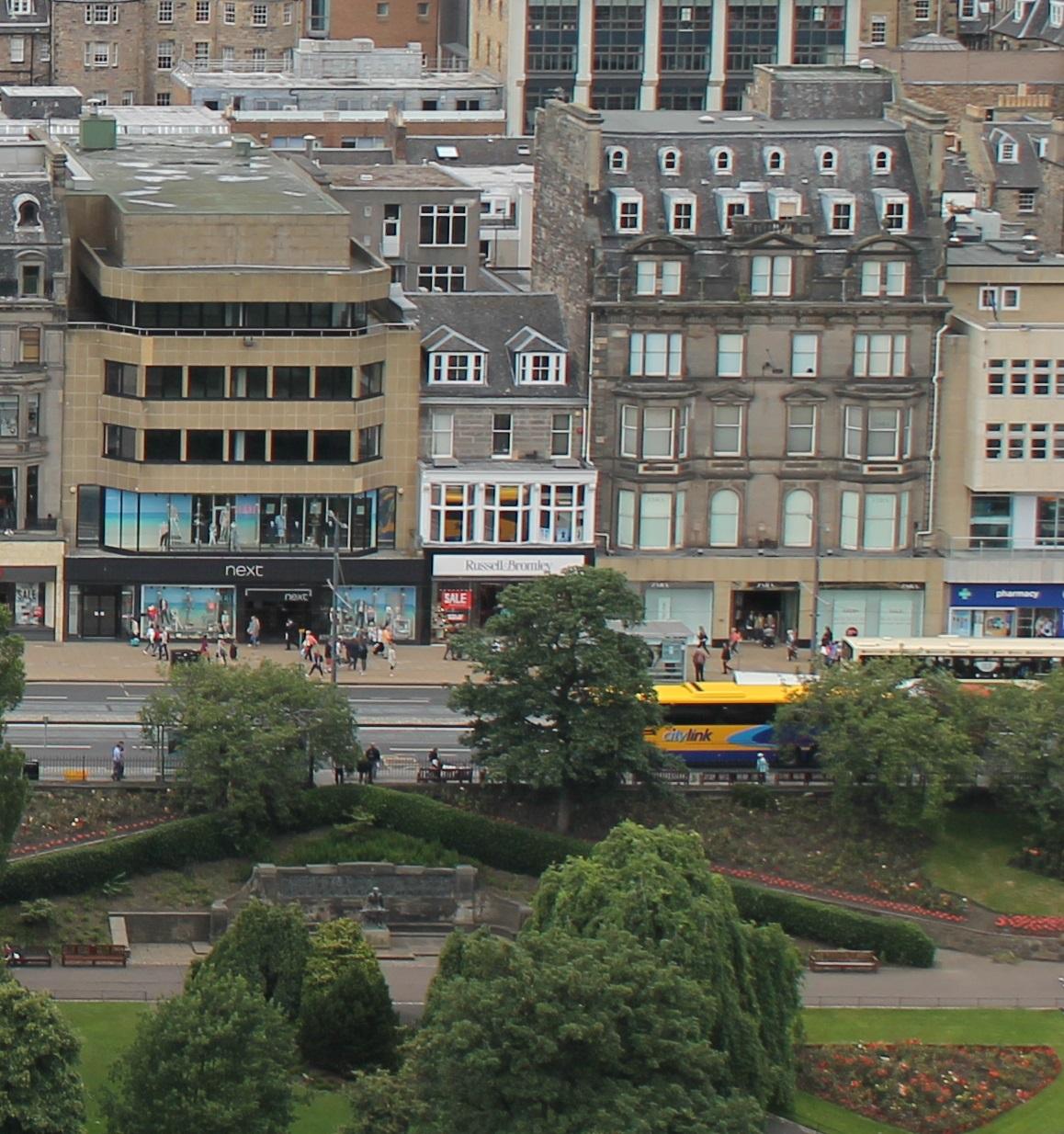 An aerial photograph of  104-108 Princes Street.