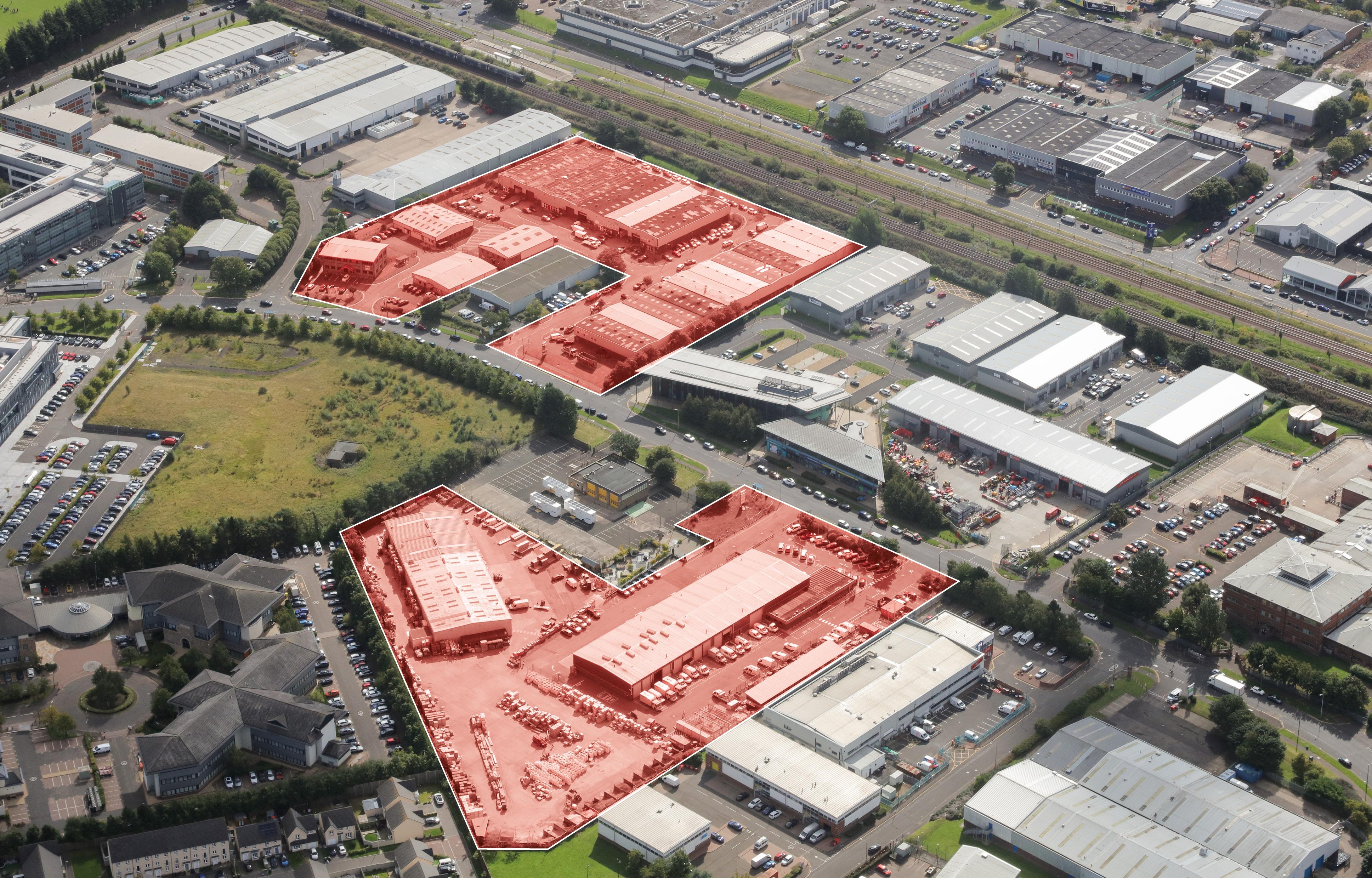 An aerial photograph of the South Gyle Trade Park in Edinburgh.