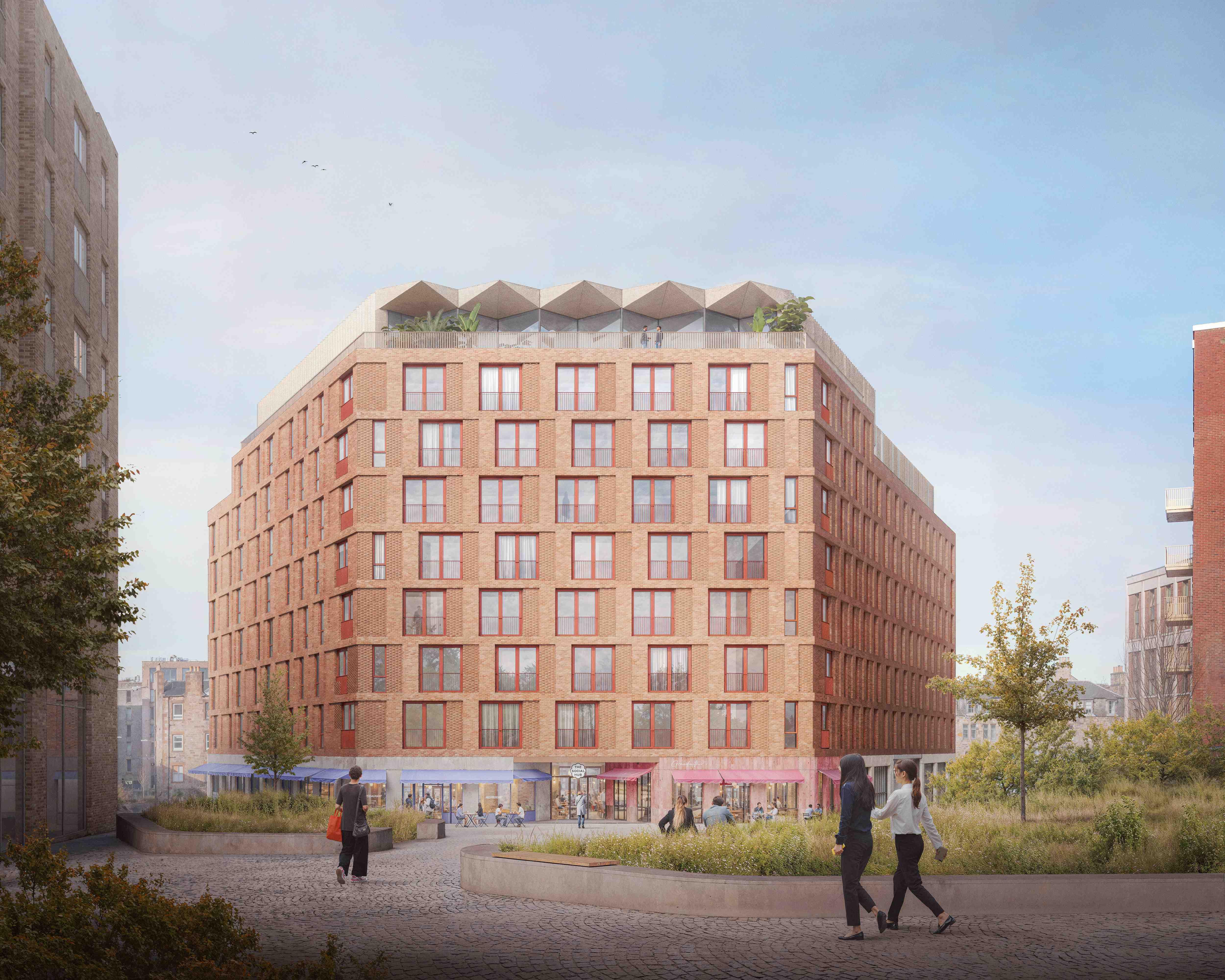 A CGI of a development in Fountainbridge, Edinburgh by The Social Hub.
